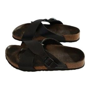 BIRKENSTOCK BETULA SANDALS BROWN LEATHER UPPERS BUCKLE STRAP UNISEX